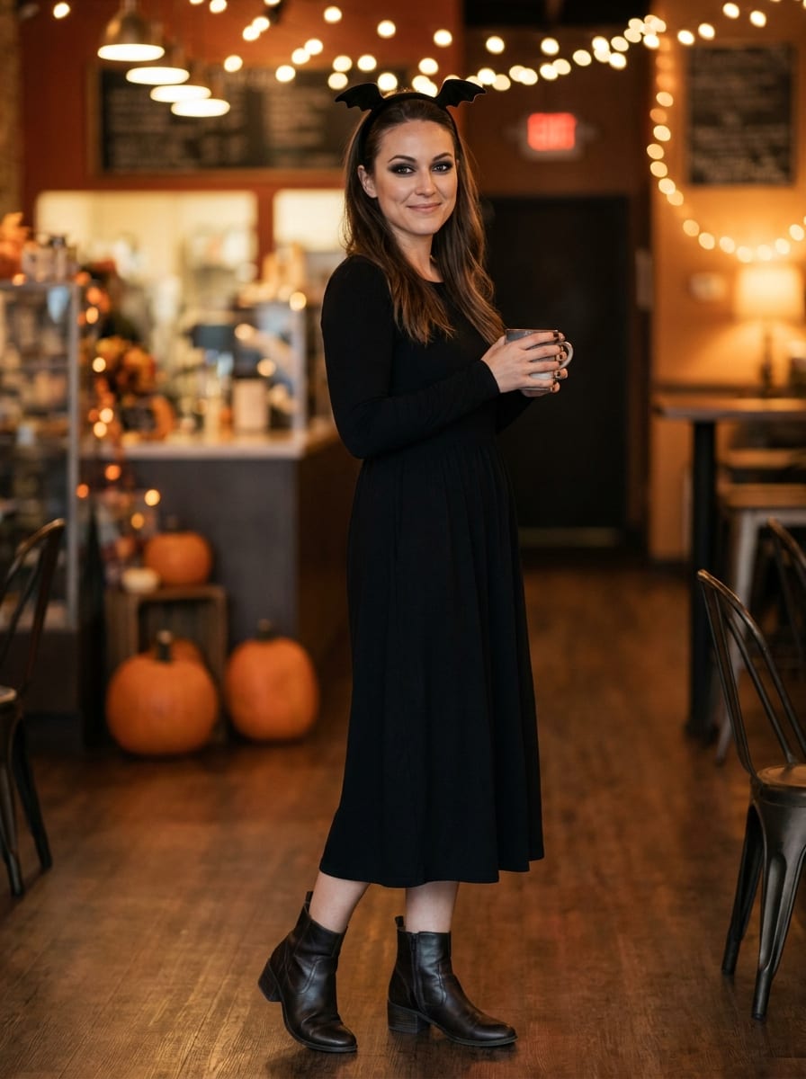Minimalistischer Last-Minute Halloween Look - Halloween Kostüm Frauen